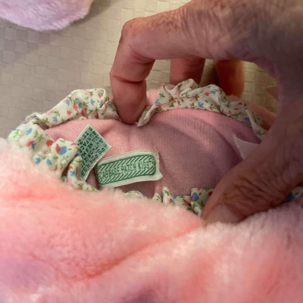 Cabbage Patch Kids vintage kids pink slippers blonde doll Size 2-3. - Picture 7 of 10
